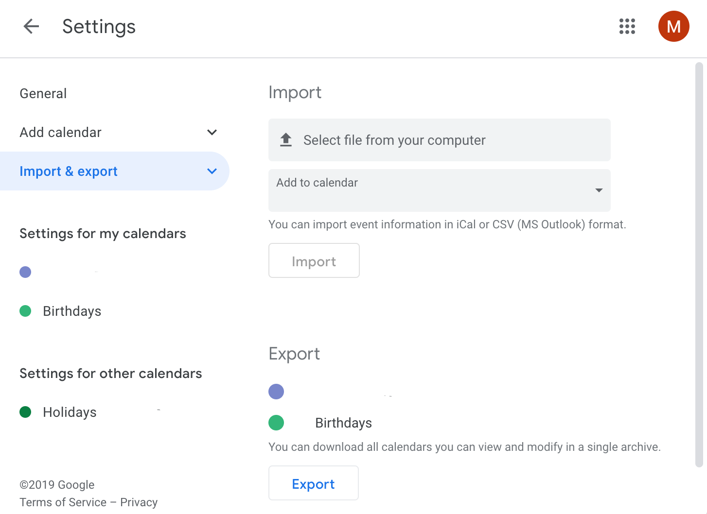 how to use ical import export windows calendar